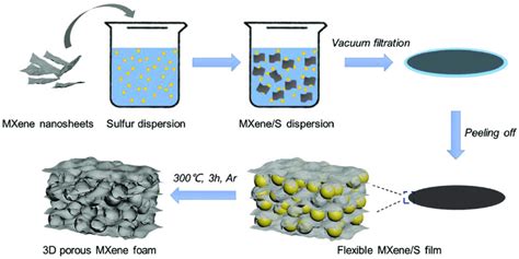 Schematic Diagram Of D Porous Mxene Film Synthesis Using Sacrificial