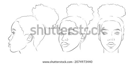 African American Woman Face Set Darkskinned Stock Vector Royalty Free 2074973440