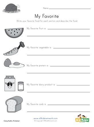 Writing My Favourite Food Worksheet Live Worksheets Off