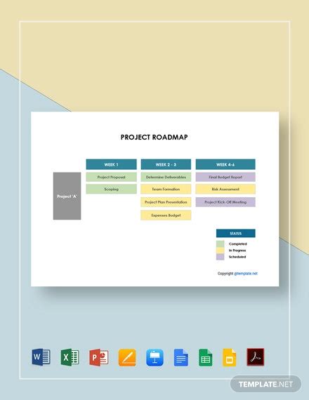 Simple Project Roadmap Template - Google Docs, Google Sheets, Google ...