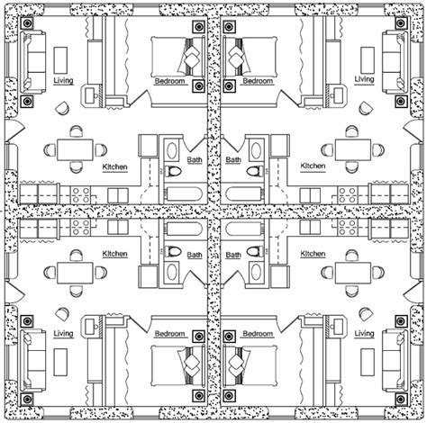 Fourplex Apartment Floor Plans Floor Roma