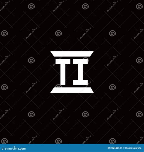 Ti Logo Monogram With Pillar Shape Designs Template Stock Vector