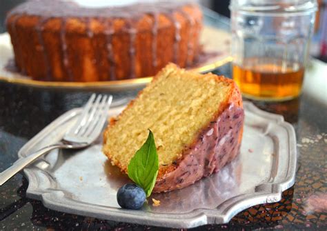 Once Upon A Plate Kentucky Bourbon Cake With Blueberry Bourbon Basil Glaze