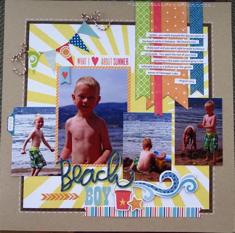 Beach Boy Summer Layout Photos Summer Scrapbook Layouts Vacation