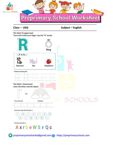 Alphabet Letter R Worksheet For Ukg