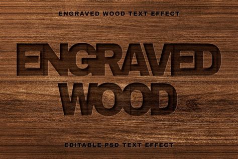 Engraved Wood Text Effect Psd Premium Psd Add On Rawpixel