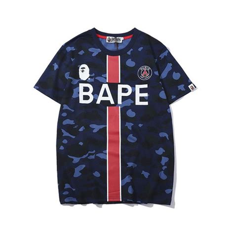 Футболка A BATHING APE, размер 40, цвет темно-синий, красный, 棉 ...