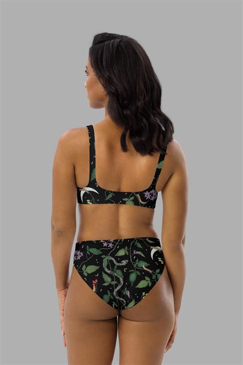 Nightshade Print Recycled High Waisted Bikini Bottoms Cosmic Drifters