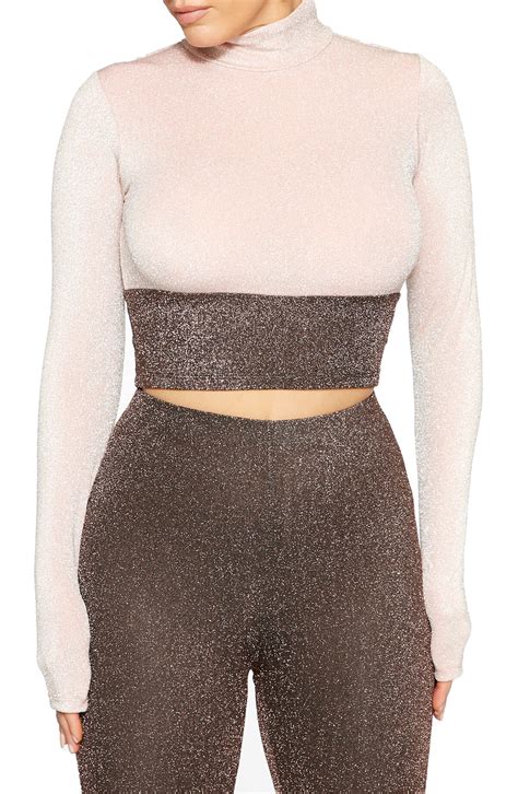 Naked Wardrobe Blanknyc Long Sleeve Turtleneck Crop Top Editorialist