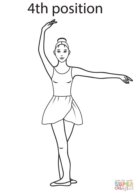 Ballet 4th Position Coloring Page Free Printable Coloring Pages