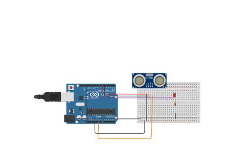 Circuit Design Water Level Indicator Using Ult Sensor Tinkercad