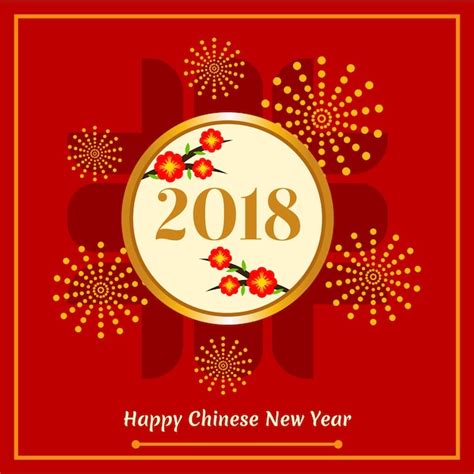 Premium Vector Flat Chinese New Year Background