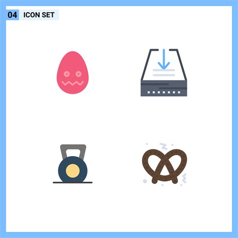 4 Thematic Vector Flat Icons and Editable Symbols of celebration