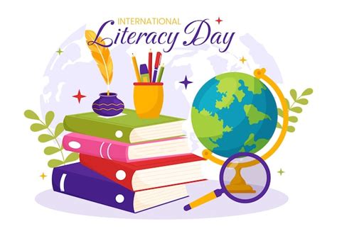 Premium Vector International Literacy Day Illustration With Book And