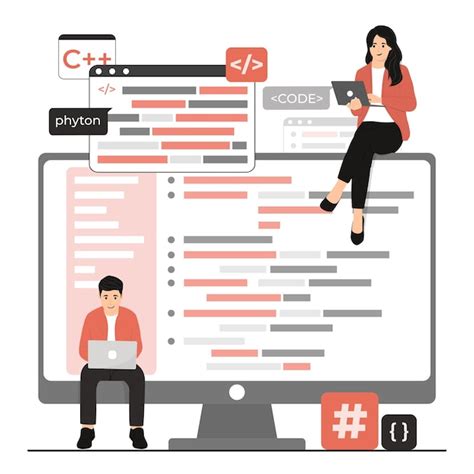 Premium Vector Flat Vector Programming And Coding Concept Illustration