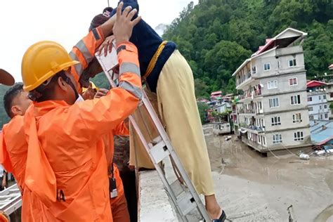 Sikkim Flash Floods NDRF Rescues Seven People In Singtam After Cloudburst