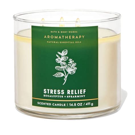 Bath And Body Works Aromatherapy Stress Relief 3 Wick Candle Eucalyptus Spearmint Flippamart