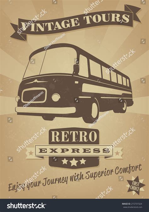 Vintage Bus Retro Advertising Poster Vector Stock Vector (Royalty Free ...