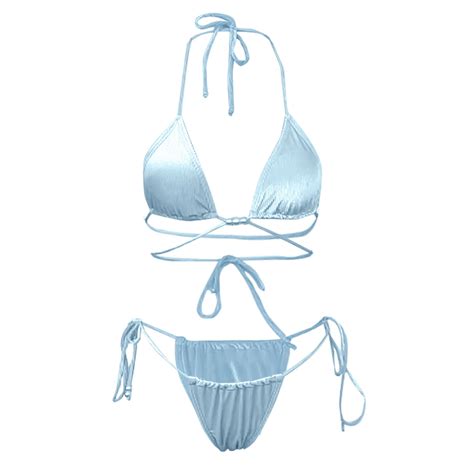 Aqitti Summer Women S Solid Color Separate Swimsuit Fashion Swimsuit Swimsuit Beach Bikini