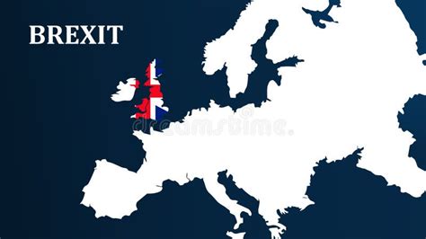 Brexit Concept Illustration Of Brexit With Eu And Uk Flags Stock