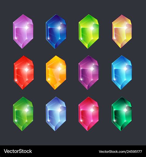 Magic Gems Gem Stones Jewels Diamonds Gemstone Vector Image