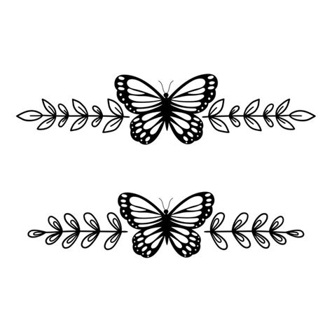 Butterfly Border Clipart Black White Images - Free Download on Freepik ...