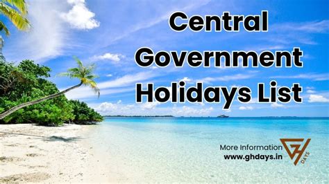 Central Government Holidays List Pdf Out Ghdays