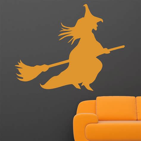 Witch On Broomstick Halloween Wall Sticker Decal World Of Wall Stickers