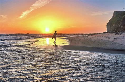 Sunset Silhouette At Scott Creek Beach Photograph By Scott Eriksen