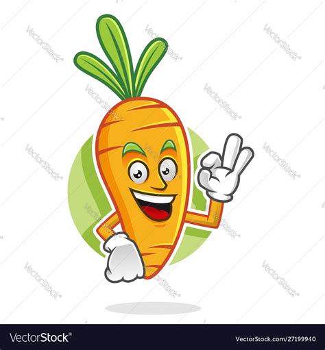 Delicious Carrot Mascot Character Royalty Free Vector Image