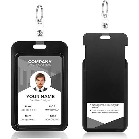 Amazon TIESOME Sliding ID Badge Holder With Key Ring 2 Pack