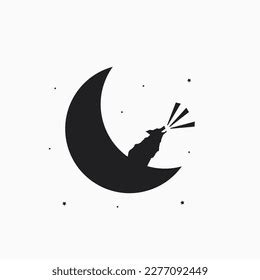 Wolf Moon Silhouette Vector Illustration Stock Vector (Royalty Free ...