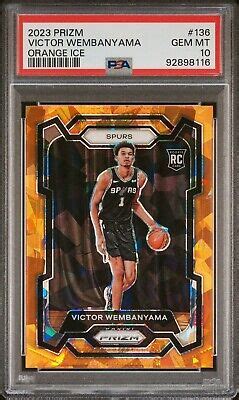 Panini Prizm Victor Wembanyama Orange Ice Rookie Psa