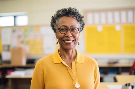 Premium Ai Image Portrait Of Smiling African American Female Teacher