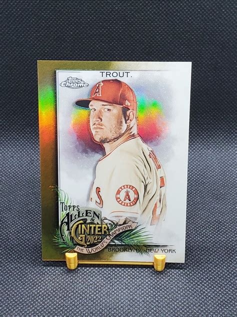 Topps Allen Ginter Chrome Mike Trout Gold Refractor La