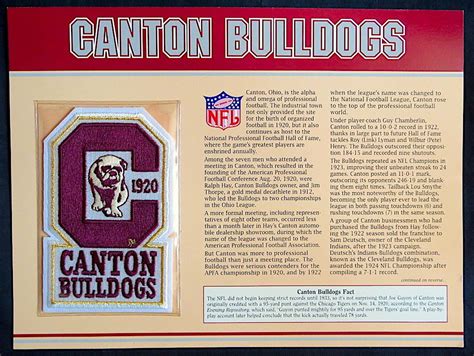 CANTON BULLDOGS ~ Willabee & Ward NFL GOLDEN AGE FOOTBALL PATCH & INFO STAT CARD | eBay