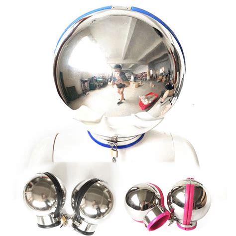 Stainless Steel Bondage Set Ball Fist Mitts Constraint Helmet Lock