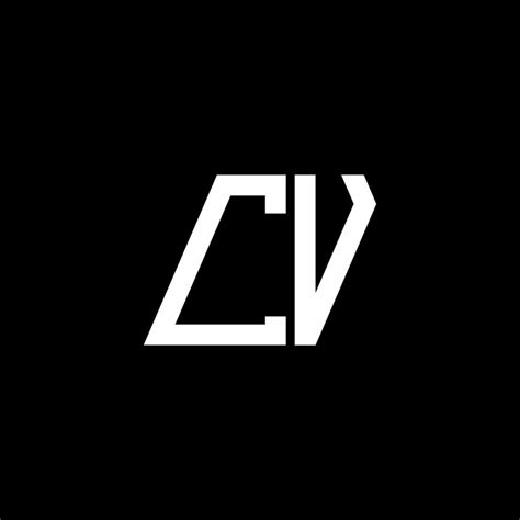 CV Logo Abstract Monogram Isolated On Black Background 4235592 Vector