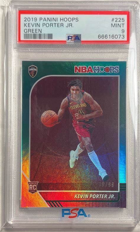 KEVIN PORTER JR 2019 20 PANINI HOOPS GREEN ROOKIE RC D 78 99 PSA 9