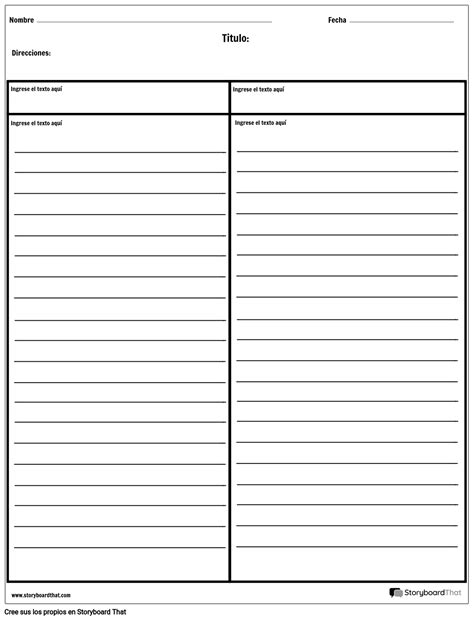 Columnas De Notas De Cornell Con L Neas Storyboard