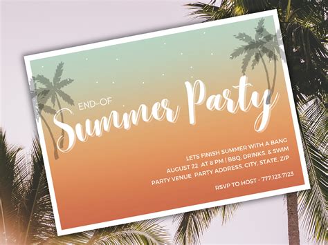 Editable End Of Summer Party Invitation Goodbye Summer Etsy Australia