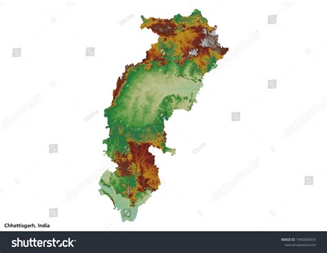 Chhattisgarh India Topography Map 3d Rendering Stock Illustration ...