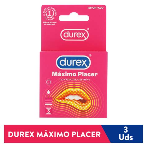 Comprar Condones Durex Máximo Placer Látex Natural Con Puntos Y Estrías