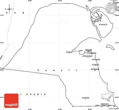 Blank Simple Map Of Kuwait