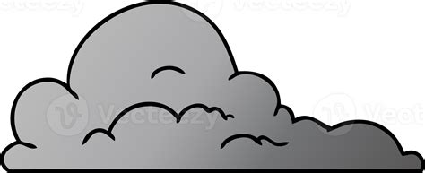 Hand Drawn Gradient Cartoon Doodle Of White Large Clouds 45311362 Png