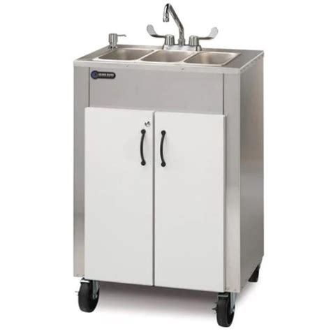 Elite LS3 Portable Hot Water Sink Three Basin With Stainless Steel Top White Walmart