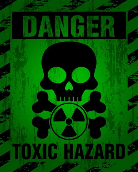 Premium Vector Danger Biohazard Warning Label Sign Gas Mask Icon