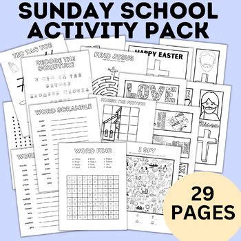 Sunday School Activity Fun Pack | Sunday School Printables | Church ...