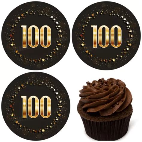 100 GEBURTSTAG ESSBAR TORTEN BILD Muffin Aufleger Party Deko Geschenk