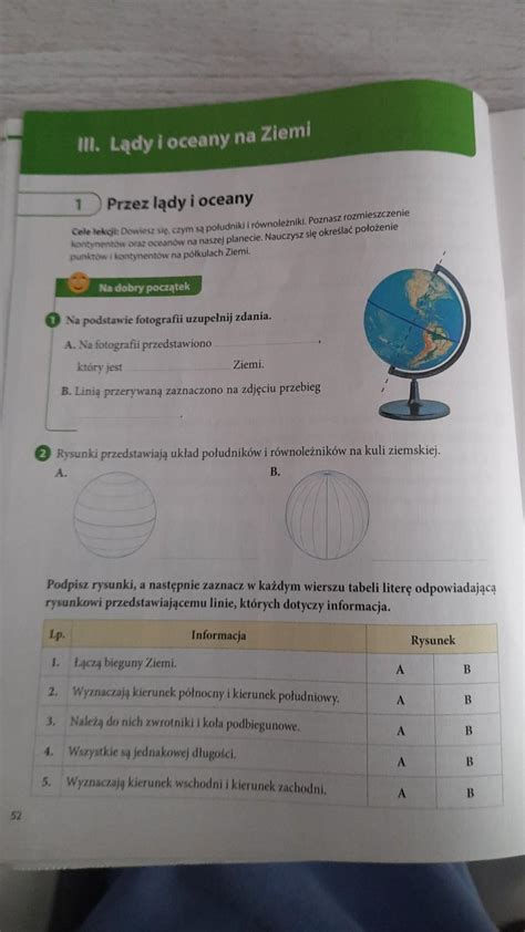 geografia klasa 5 nowa era ćwiczenia strona 52 prosze o pomoc Brainly pl